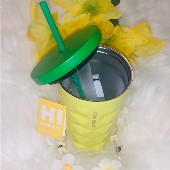 Starbucks Hawaii Pineapple Stainless Cup Steel Studded Tumbler 16oz Discontinued - Picture 9 of 15